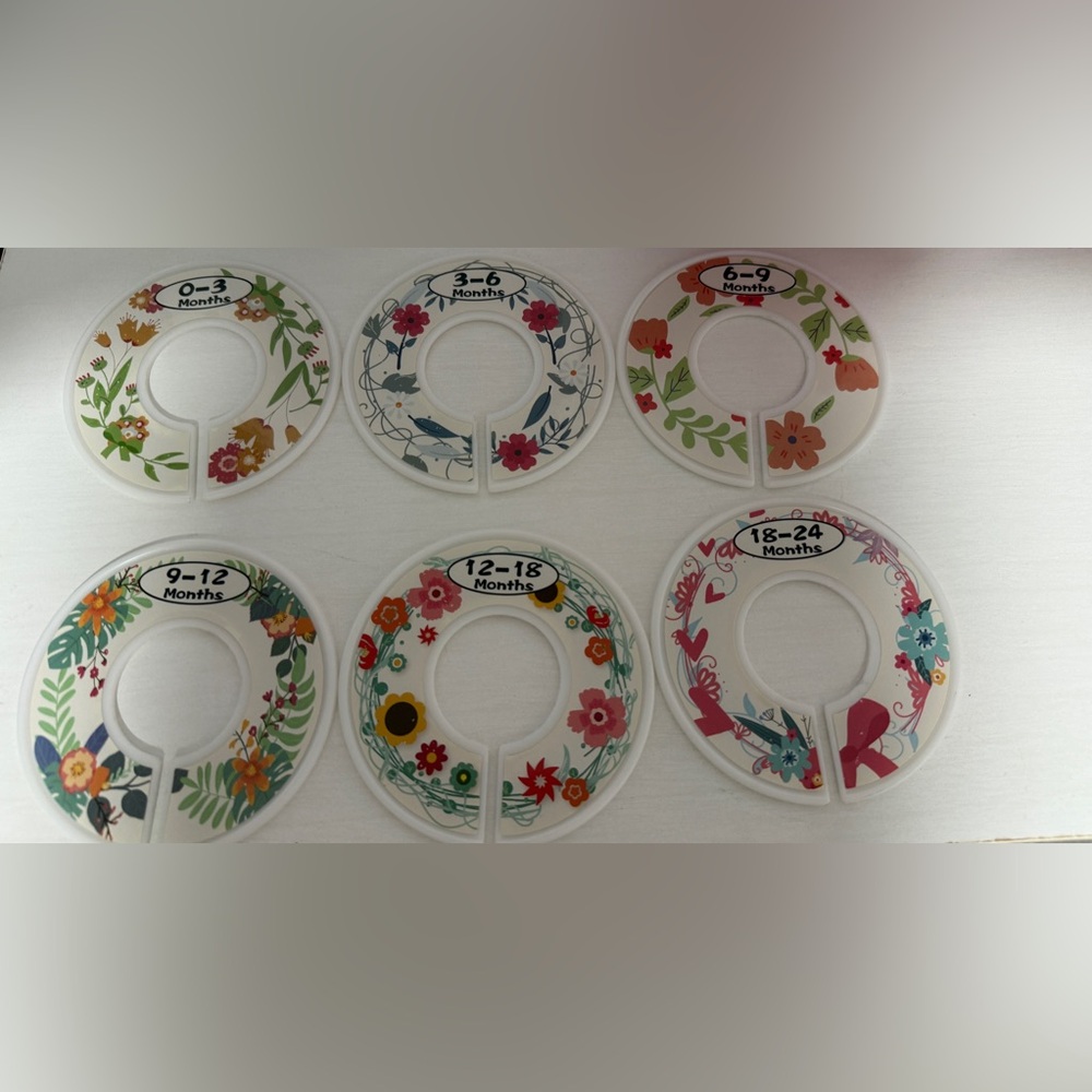 Baby Closet Dividers – Floral Nursery Clothing Organizers (0–24 Months) - Picture 1 of 7